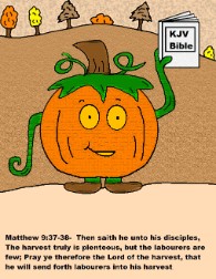 Pumpkin Holding Bible Coloring Page